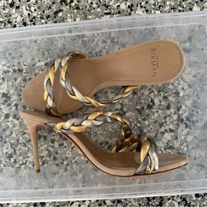 Alexandre Birman Women's Gold and Silver Braided Heels